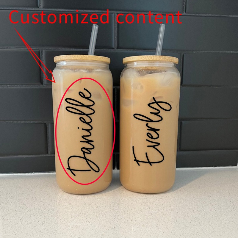 Reusable Straw - Caneca de vidro personalizada com o