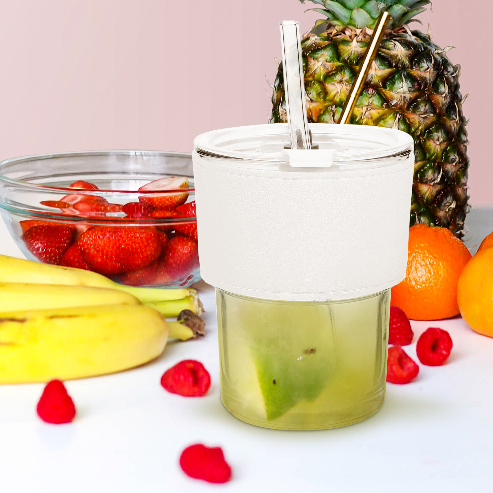 Reusable Straw - Conjunto de 2 Garrafas de Vidro
