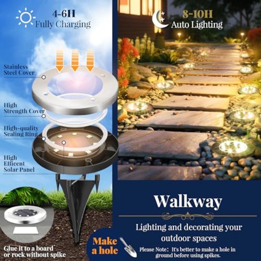 Luzes Solares de Solo, Luzes S - Solar Garden Light avaliação e preço